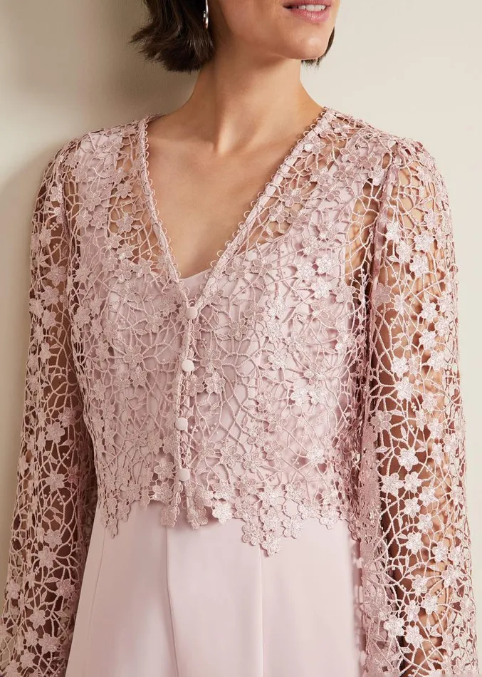 Mariposa Pale Pink Lace Jumpsuit Pale Pink Women Phase Eight Dresses