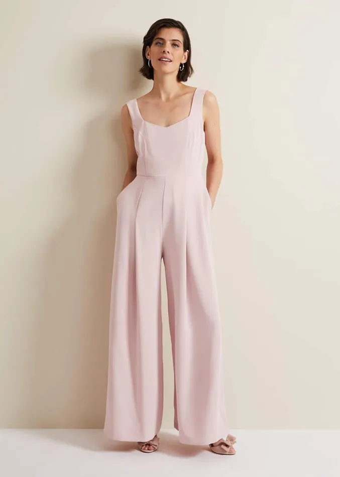 Mariposa Pale Pink Lace Jumpsuit Pale Pink Women Phase Eight Dresses