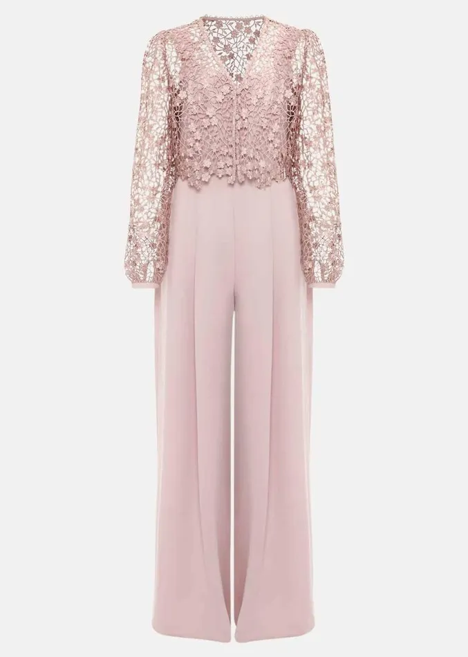 Mariposa Pale Pink Lace Jumpsuit Pale Pink Women Phase Eight Dresses