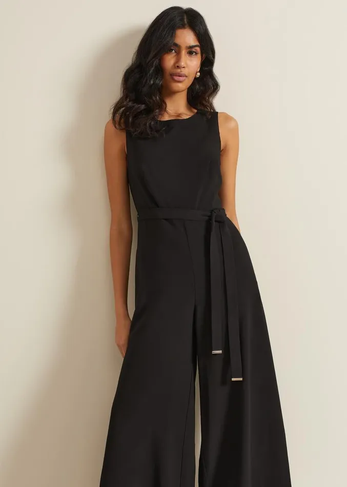 Marta Black Culotte Jumpsuit Black Women Phase Eight Jumpsuits