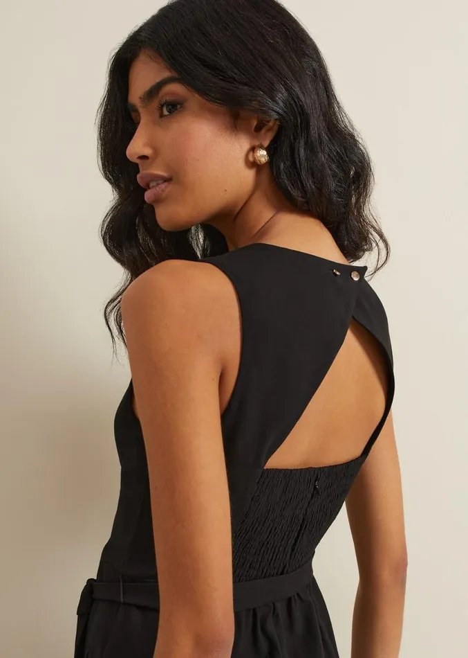 Marta Black Culotte Jumpsuit Black Women Phase Eight Jumpsuits