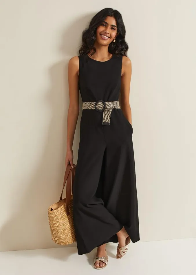 Marta Black Culotte Jumpsuit Black Women Phase Eight Jumpsuits