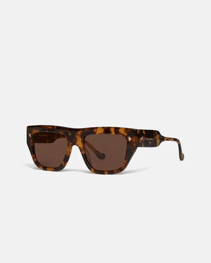 Martim BioPlastic DFrame Sunglasses Dark Amber WomenMen Nanushka Eyewear