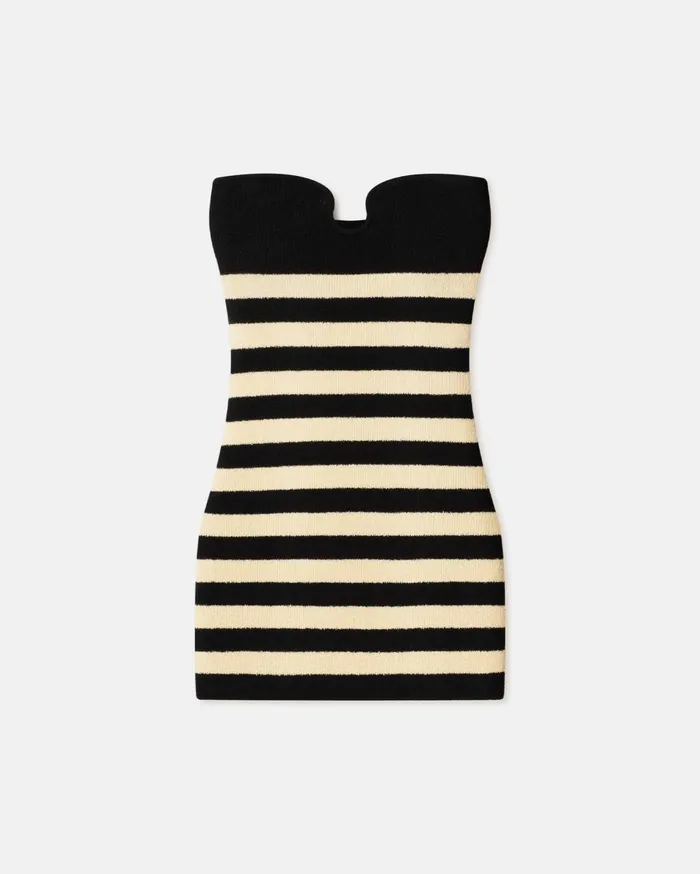 Masato Striped TerryKnit Dress CremeOff Black Women Nanushka Knitwear