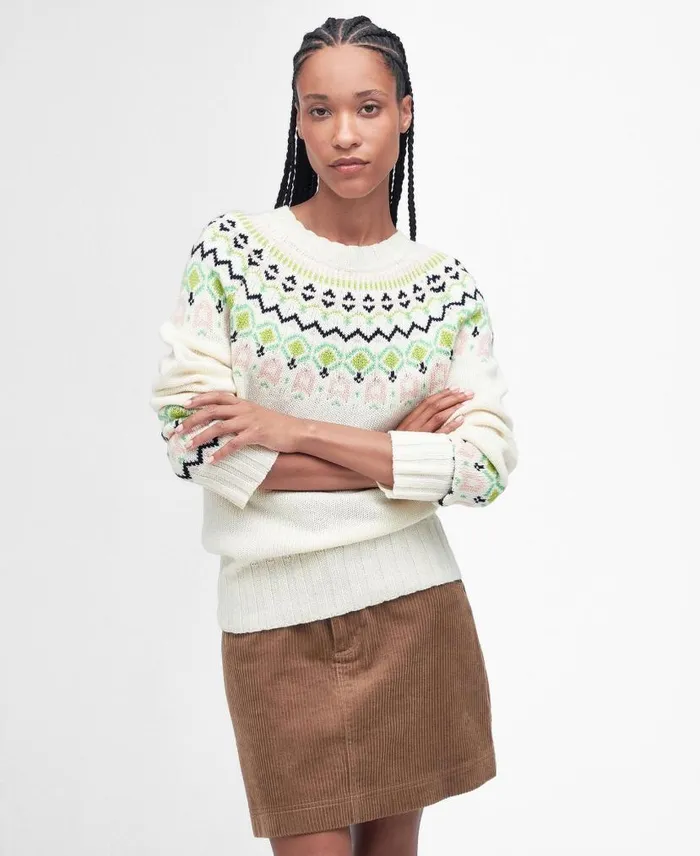 Melville Knitted Jumper Aran Women Barbour Jumpers