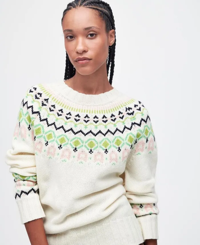 Melville Knitted Jumper Aran Women Barbour Jumpers