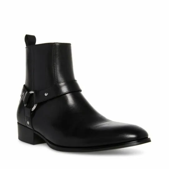 Men039s DASH BLACK LEATHER Black Leather Steve Madden Boots Men039s DASH BLACK LEATHER Black Leather Steve Madden Boots