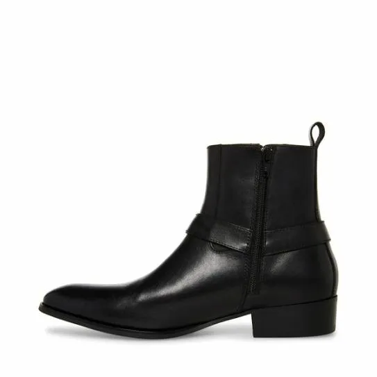 Men039s DASH BLACK LEATHER Black Leather Steve Madden Boots Men039s DASH BLACK LEATHER Black Leather Steve Madden Boots