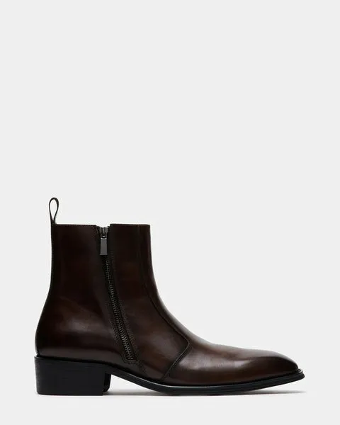 Men039s HAYNES BROWN LEATHER Brown Leather Steve Madden Boots