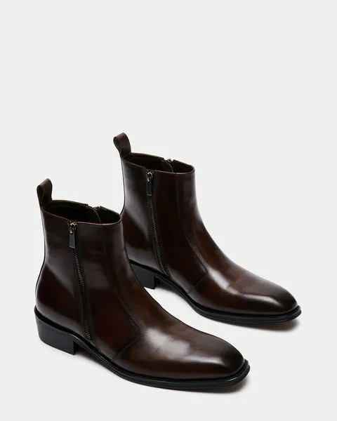 Men039s HAYNES BROWN LEATHER Brown Leather Steve Madden Boots Men039s HAYNES BROWN LEATHER Brown Leather Steve Madden Boots