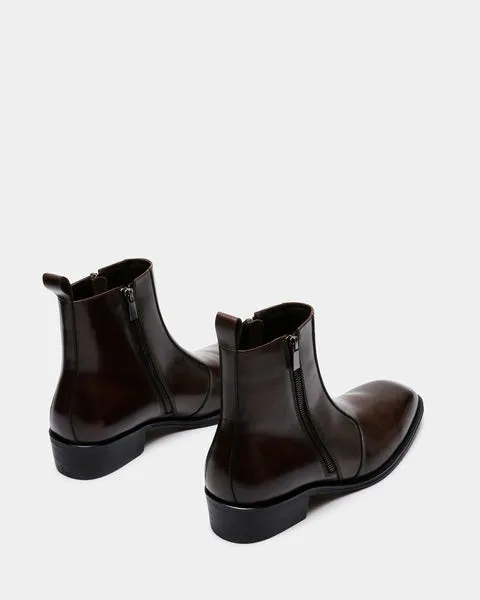 Men039s HAYNES BROWN LEATHER Brown Leather Steve Madden Boots Men039s HAYNES BROWN LEATHER Brown Leather Steve Madden Boots
