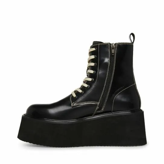 Men039s LAZER BLACKWHITE LEATHER Black White Leather Steve Madden Boots Men039s LAZER BLACKWHITE LEATHER Black White Leather Steve Madden Boots