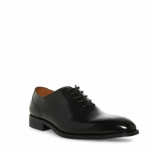 Men039s ZATE BLACK LEATHER Black Leather Steve Madden Dress Men039s ZATE BLACK LEATHER Black Leather Steve Madden Dress