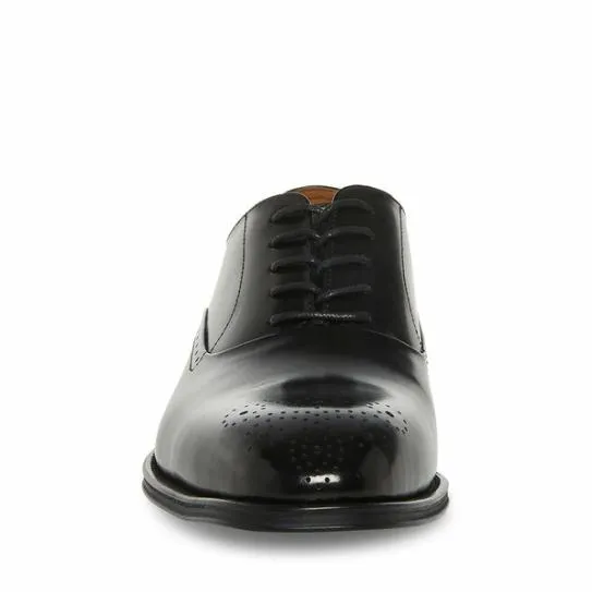 Men039s ZATE BLACK LEATHER Black Leather Steve Madden Dress Men039s ZATE BLACK LEATHER Black Leather Steve Madden Dress