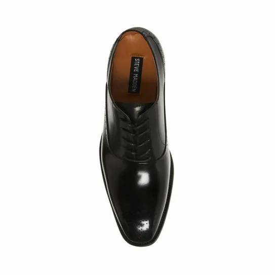 Men039s ZATE BLACK LEATHER Black Leather Steve Madden Dress Men039s ZATE BLACK LEATHER Black Leather Steve Madden Dress