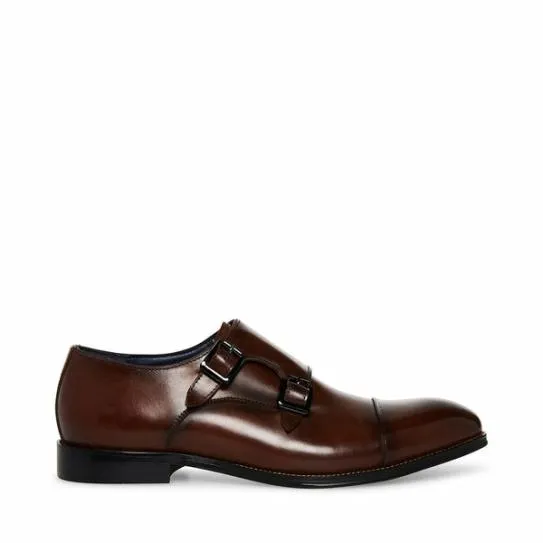 Men039s ZAVEN BROWN LEATHER Brown Leather Steve Madden Dress