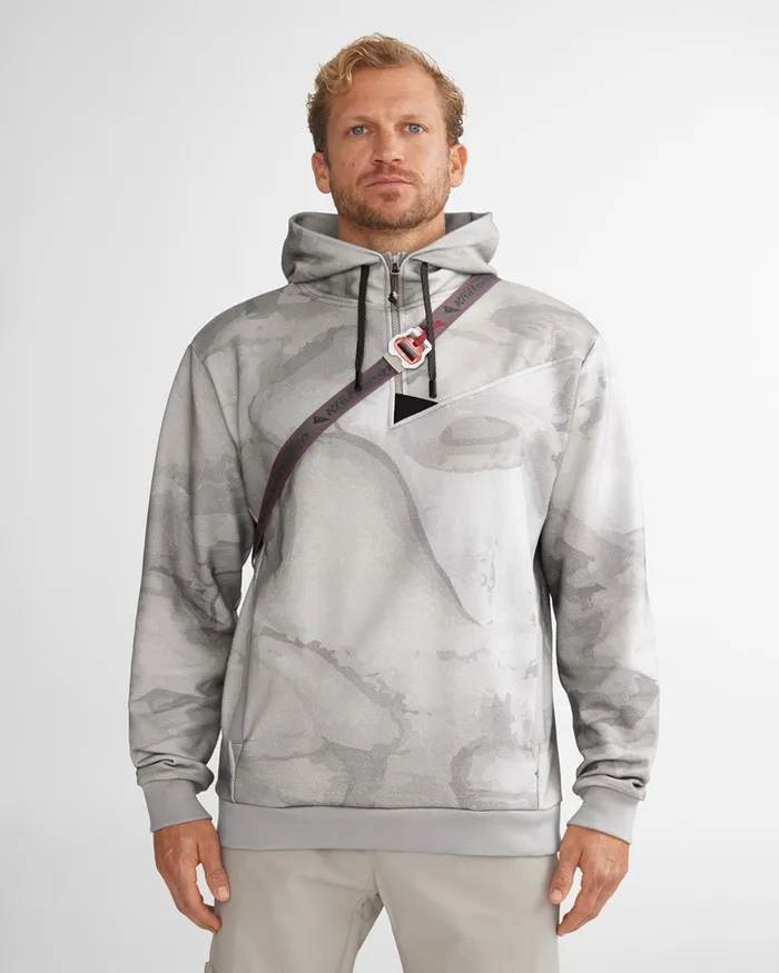 Men Alfsol HalfZip Hoodie Off The Mountain Bark Dove Grey Klttermusen Fleeces and Sweaters