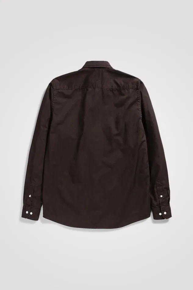Men Anton Light Twill Shirt Espresso Norse Projects Shirting