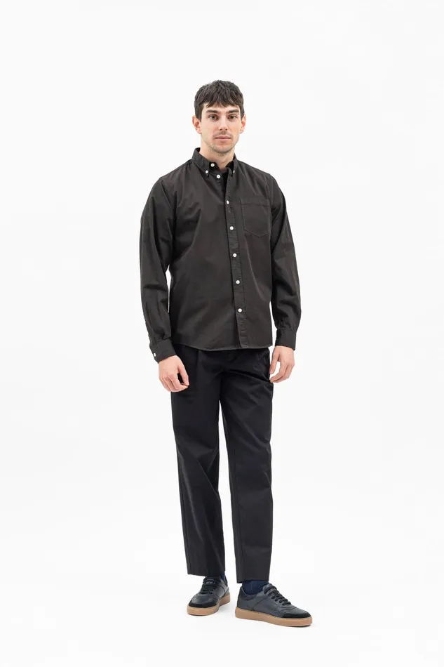 Men Anton Light Twill Shirt Espresso Norse Projects Shirting