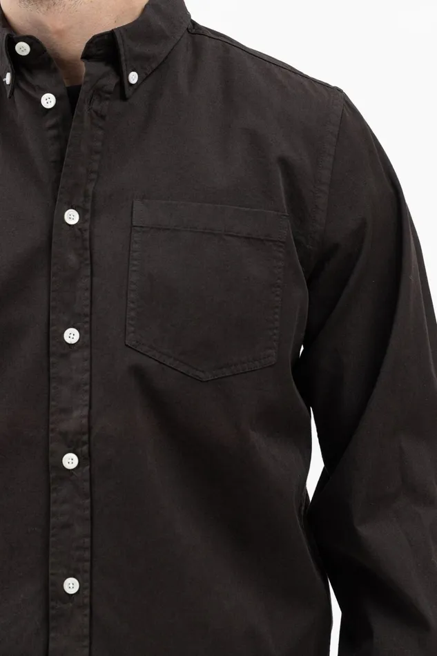 Men Anton Light Twill Shirt Espresso Norse Projects Shirting