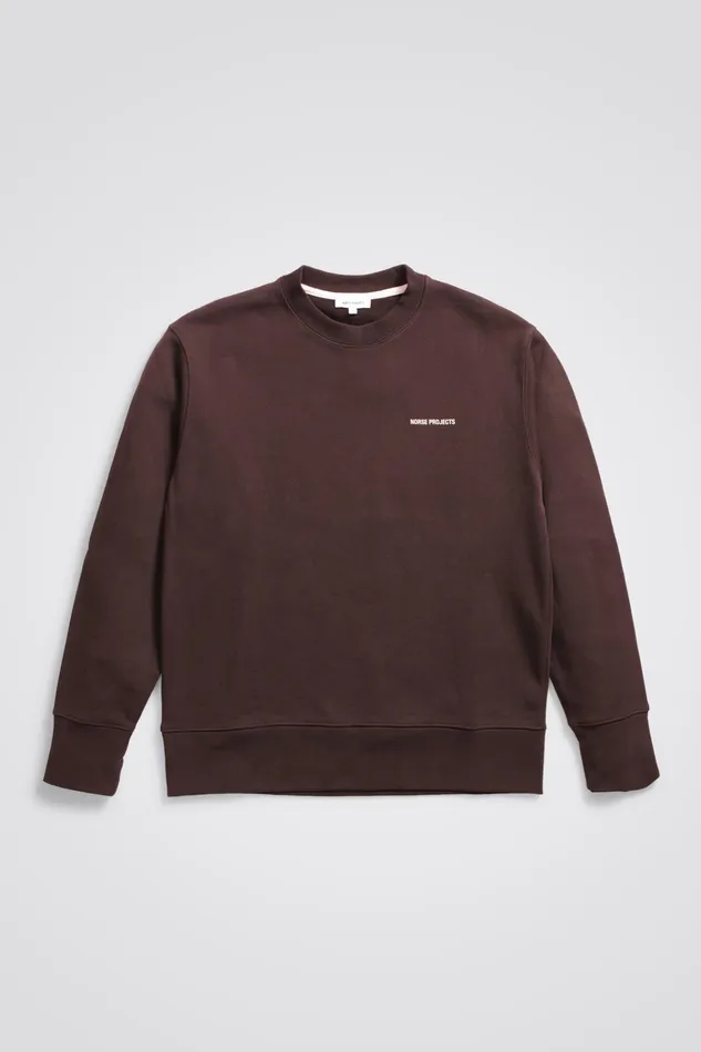 Men Arne Logo Sweat Heathland Brown Norse Projects Sweatshirts