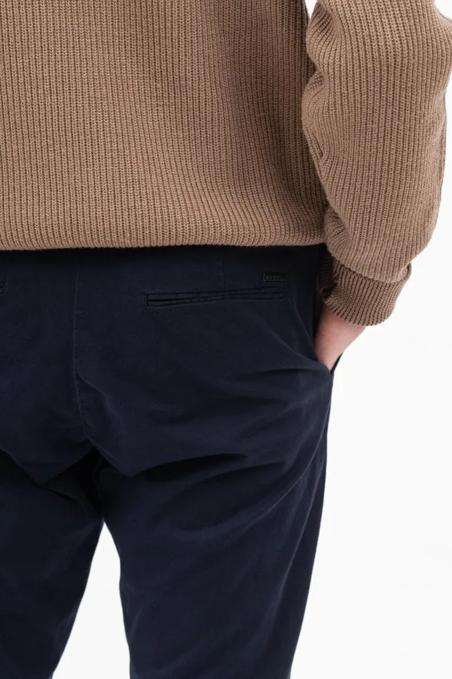 Men Aros Slim Italian Brushed Twill Chino Dark Navy Norse Projects Trousers