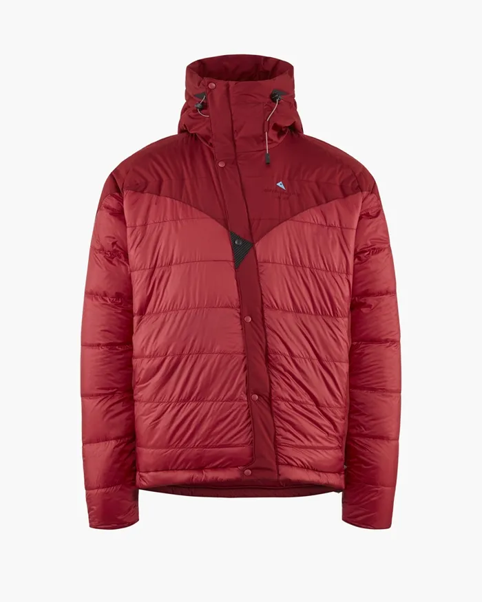 Men Atle 20 37 Levitend Down Hood Jacket Ruby Red Klttermusen Down and Insulated Jackets