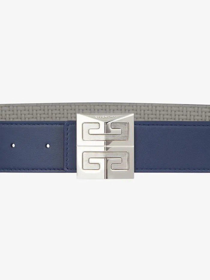 Men Belts Givenchy 4G Reversible Belt In Braidedeffect Leather Navygrey Men Belts Givenchy 4G Reversible Belt In Braidedeffect Leather Navygrey