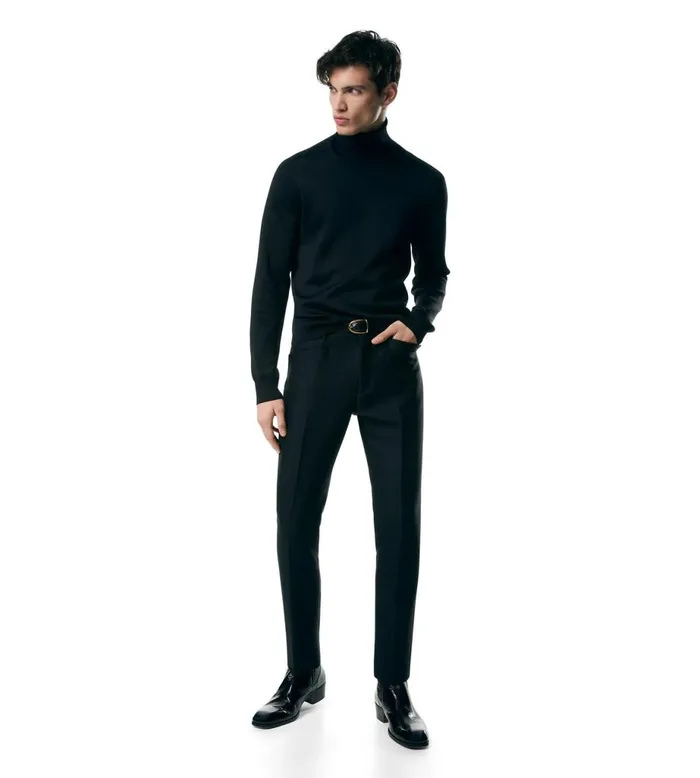 Men Belts Tom Ford Crackled Leather Angled Buckle Belt Men Belts Tom Ford Crackled Leather Angled Buckle Belt