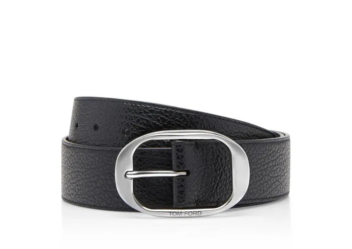 Men Belts Tom Ford Grain Leather Oval Belt