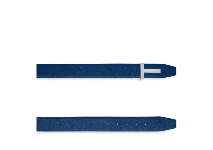 Men Belts Tom Ford Small Grain Leather T Icon Belt Black Ultramarine Men Belts Tom Ford Small Grain Leather T Icon Belt Black Ultramarine