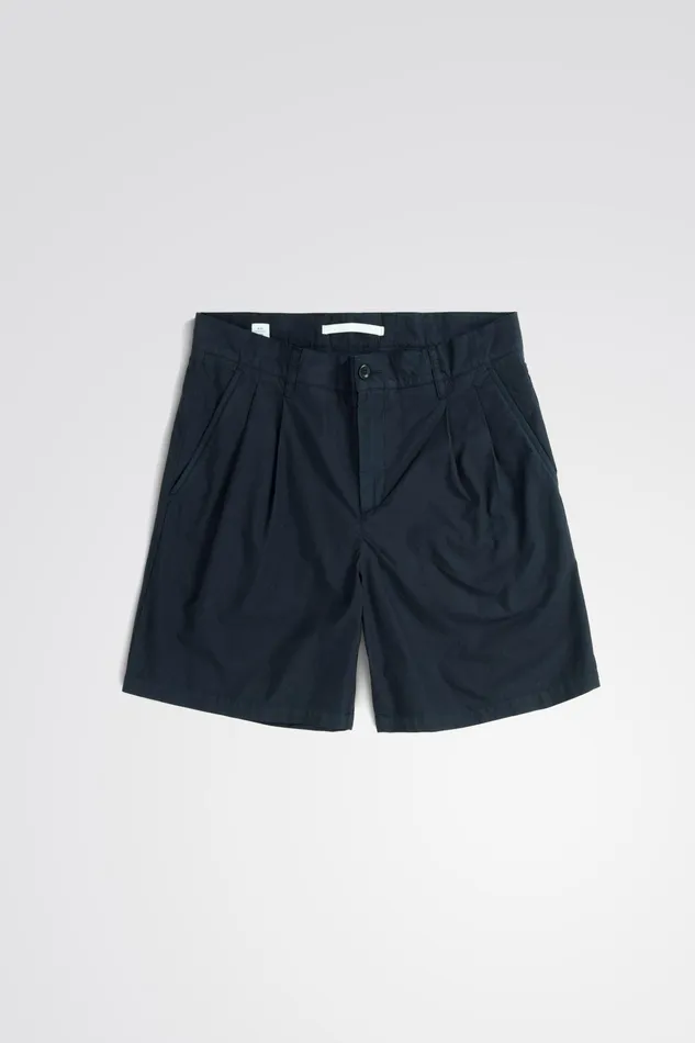 Men Benn Relaxed Typewriter Pleated Short Dark Navy Norse Projects Shorts