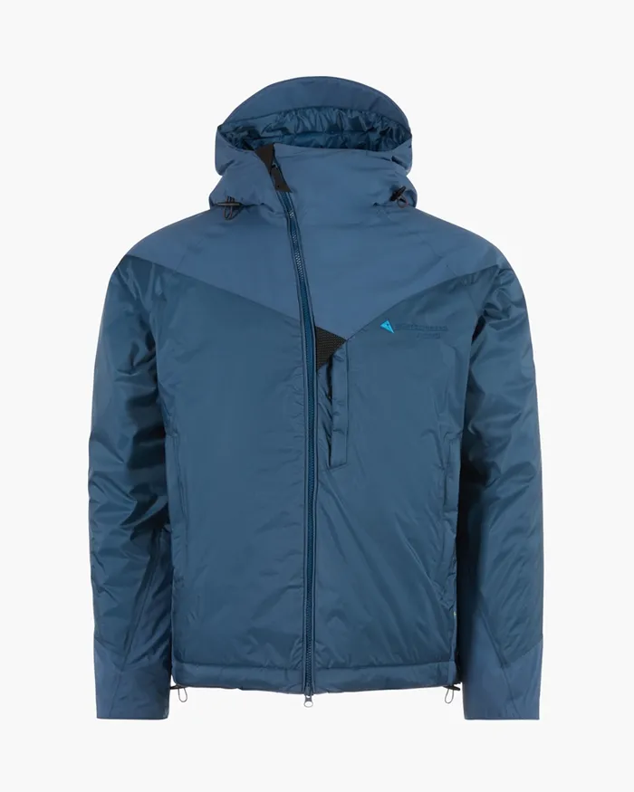 Men Bifrost Hooded Down Jacket Monkshood Blue Klttermusen Down and Insulated Jackets