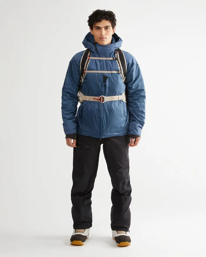 Men Bifrost Hooded Down Jacket Monkshood Blue Klttermusen Down and Insulated Jackets