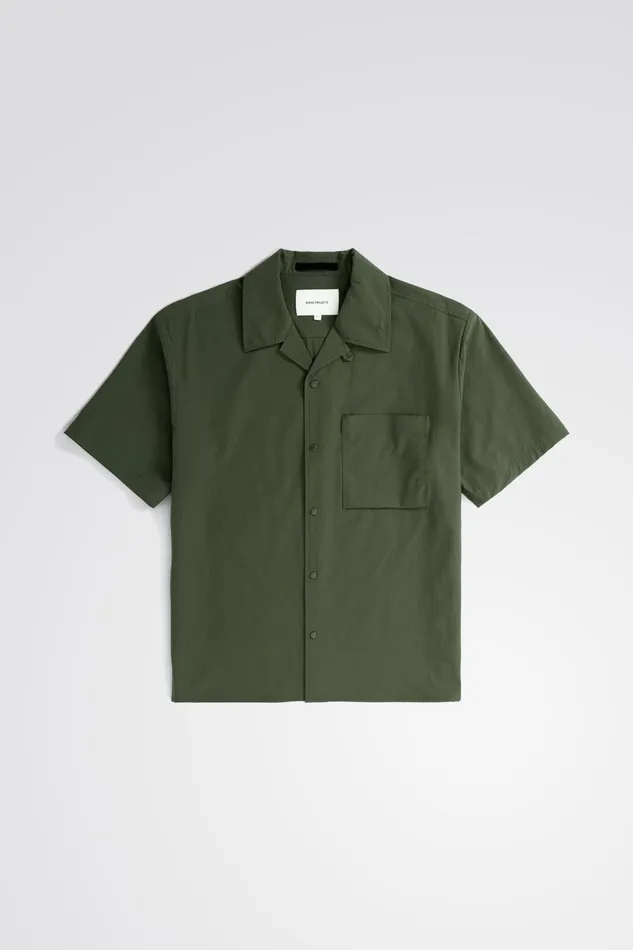 Men Carsten Travel Light Spruce Green Norse Projects Shirting