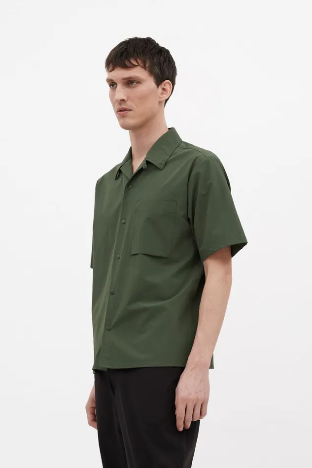 Men Carsten Travel Light Spruce Green Norse Projects Shirting