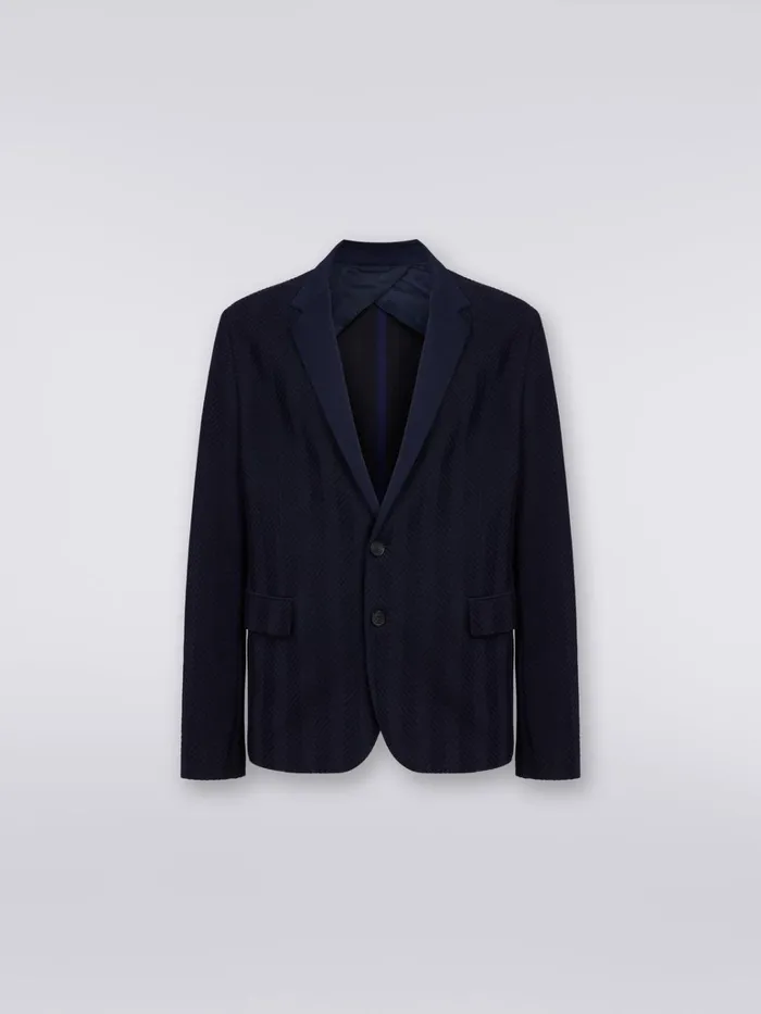 Men Cotton And Viscose Chevron Jacket Multicoloured Missoni Coats and Jackets