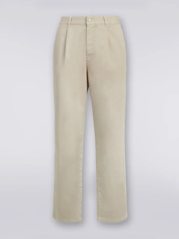 Men Cotton Chino Trousers Silver Missoni Trousers