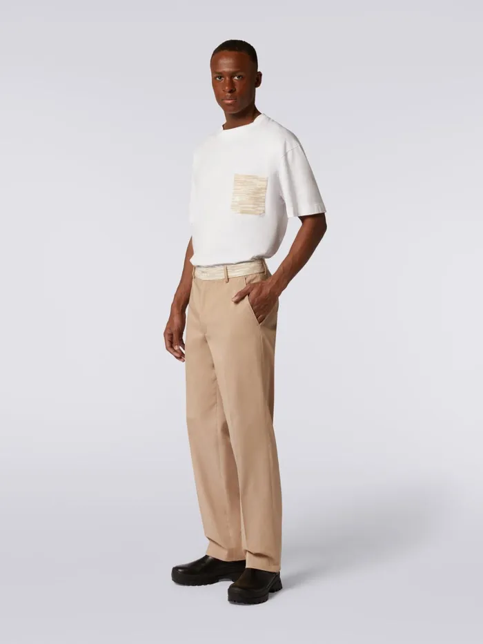 Men Cotton Trousers With Slub Inserts White Missoni Trousers Men Cotton Trousers With Slub Inserts White Missoni Trousers