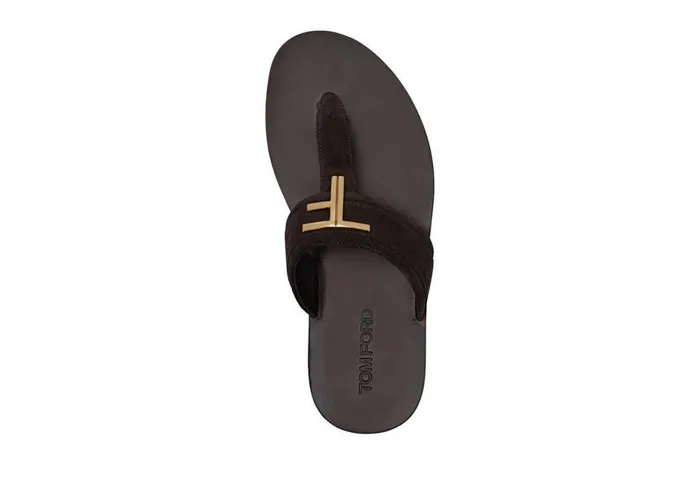 Men Espadrilles and Sandals Tom Ford Suede Brighton Sandal Brown Men Espadrilles and Sandals Tom Ford Suede Brighton Sandal Brown