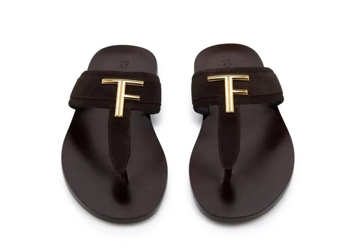 Men Espadrilles and Sandals Tom Ford Suede Brighton Sandal Brown Men Espadrilles and Sandals Tom Ford Suede Brighton Sandal Brown