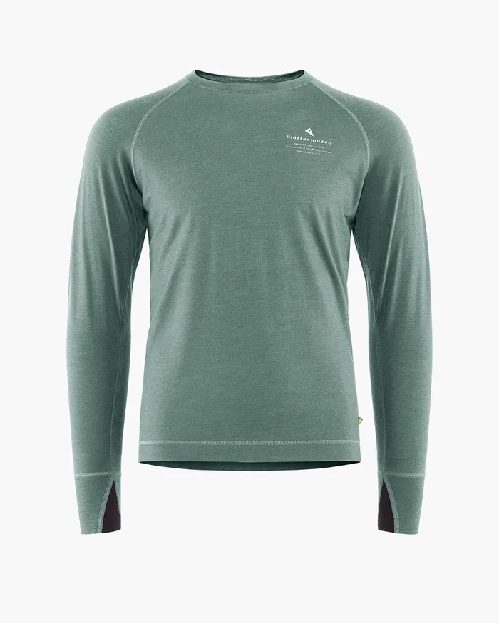 Men Fafne Baselayer Crewneck Faded Green Klttermusen Base Layers