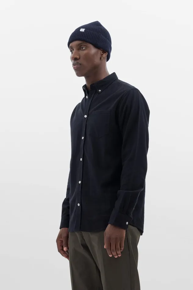 Men Fine Merino Rib Beanie Black Norse Projects Beanies