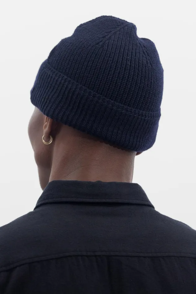 Men Fine Merino Rib Beanie Black Norse Projects Beanies
