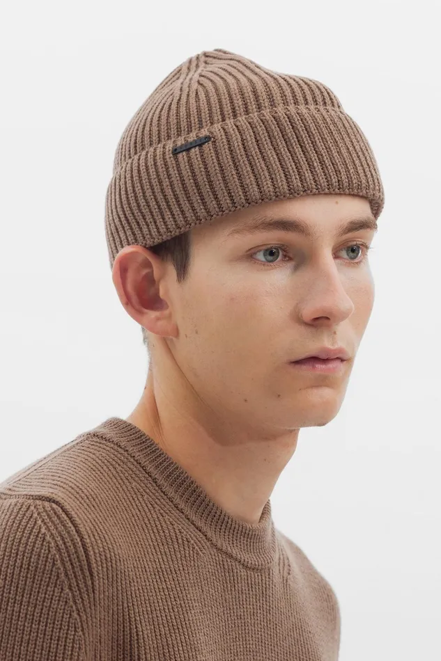 Men Hybrid Rib Beanie Stretch Wool Ecru Norse Projects Beanies