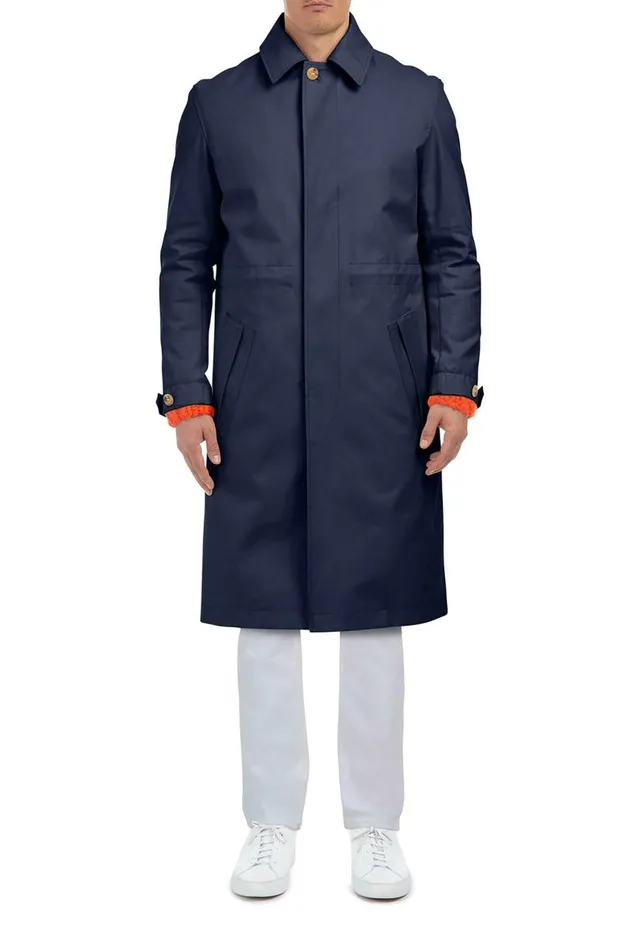 Men Jackets and Outerwear Gabriela Hearst Malraux Parka In Dark Navy Cotton
