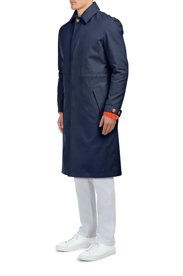 Men Jackets and Outerwear Gabriela Hearst Malraux Parka In Dark Navy Cotton