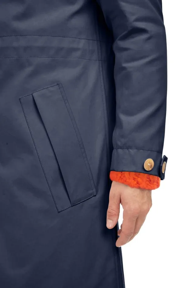 Men Jackets and Outerwear Gabriela Hearst Malraux Parka In Dark Navy Cotton