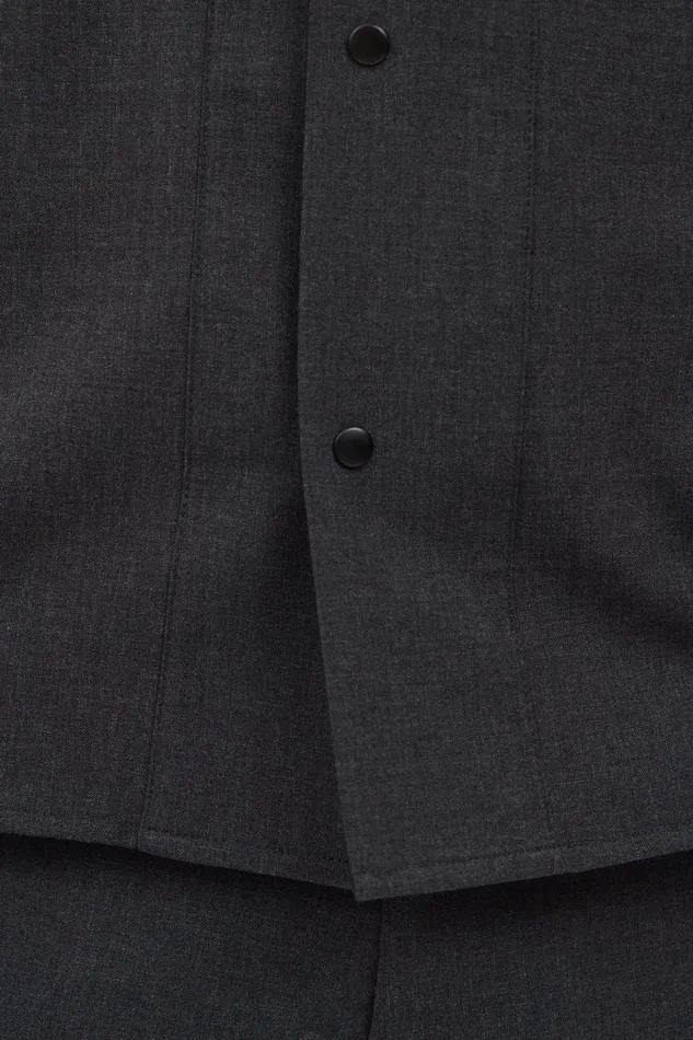Men Jens Cordura Tech Wool Overshirt Charcoal Melange Norse Projects Overshirts