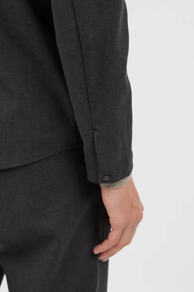 Men Jens Cordura Tech Wool Overshirt Charcoal Melange Norse Projects Overshirts